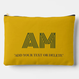 Minimalistische Mosterd en Bosgroene Monogram Etui