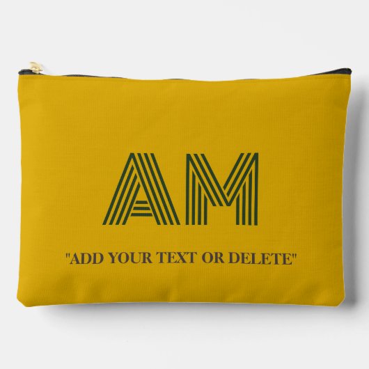Minimalistische Mosterd en Bosgroene Monogram Etui (Voorkant)