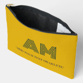 Minimalistische Mosterd en Bosgroene Monogram Etui (Open)