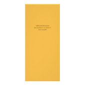 Minimalistische Mosterd Geel Prijs Lijst Rack Kaar Reclamekaart (Achterkant)