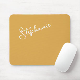 Minimalistische Mosterd Gouden Gepersonaliseerde S Muismat