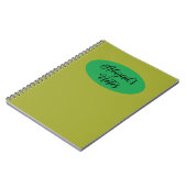 Minimalistische mosterd & groen gepersonaliseerd m notitieboek (Linkerzijde)