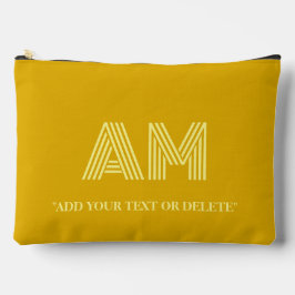 Minimalistische Mosterdgele en Bleekgele Monogram Etui