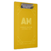 Minimalistische Mosterdgele Monogram Klembord (Rechts)