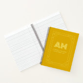 Minimalistische Mosterdgele Monogram Notitieboek (Binnen)