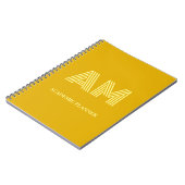 Minimalistische Mosterdgele Monogram Notitieboek (Linkerzijde)