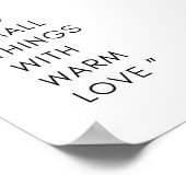 Minimalistische Motivatie Kleine Dingen & Liefde P Poster (Hoek)