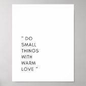 Minimalistische Motivatie Kleine Dingen & Liefde P Poster (Voorkant)
