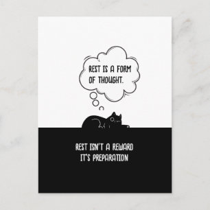 Minimalistische Motiverende Kat Quote Humor Cadeau Briefkaart