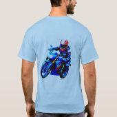 🏍️ Minimalistische motorrijder met clean lijnen i T-shirt (Achterkant)