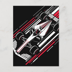 Minimalistische Motorsport Formule Race Auto Snelh Aankondigingskaart