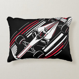 Minimalistische Motorsport Formule Race Auto Snelh Accent Kussen