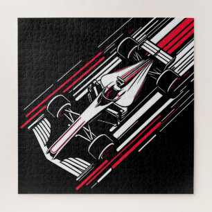 Minimalistische Motorsport Formule Race Auto Snelh Legpuzzel