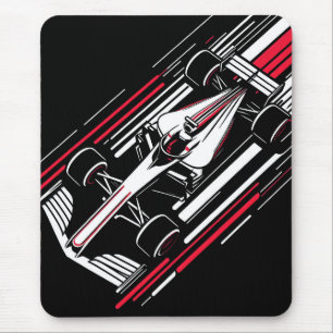 Minimalistische Motorsport Formule Race Auto Snelh Muismat