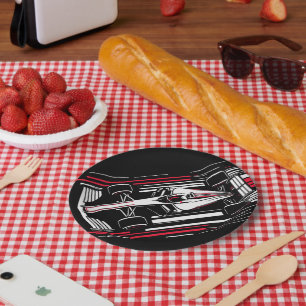 Minimalistische Motorsport Formule Race Auto Snelh Papieren Bordje