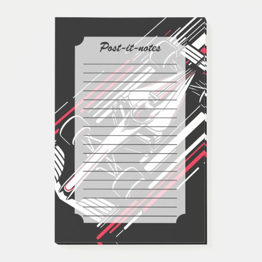 Minimalistische Motorsport Formule Raceauto Snelhe Post-it® Notes (Voorkant)