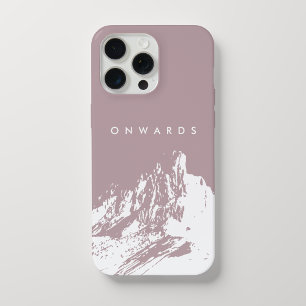Minimalistische Mountain Bleke Roze Telefoonhoes iPhone 15 Pro Max Case