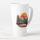 Minimalistische Mountain Scene Latte Mok - 17 oz (Rechterhoek)