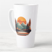 Minimalistische Mountain Scene Latte Mok - 17 oz (Linkerhoek)