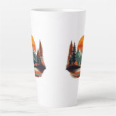 Minimalistische Mountain Scene Latte Mok - 17 oz (Voorkant)
