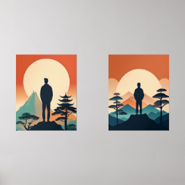 Minimalistische Mountain Silhouette Prints