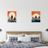 Minimalistische Mountain Silhouette Prints (Slaapkamer)