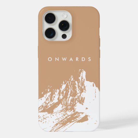 Minimalistische Mountain Soft Beige iPhone Hoesje (Achterkant)