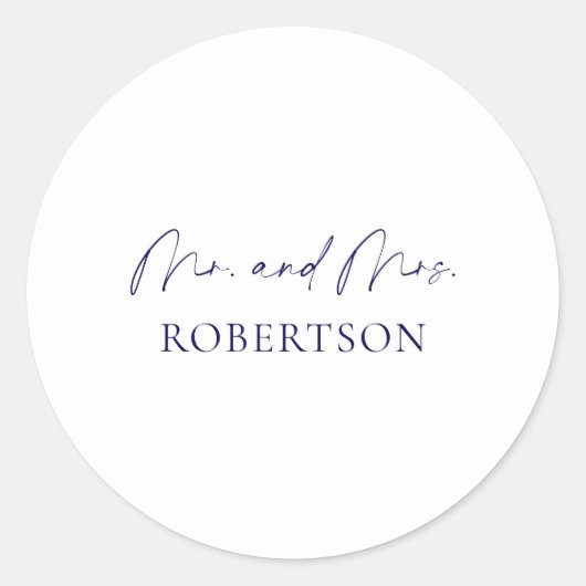 Minimalistische Mr. & Mrs. Sticker – Witte Achterg (Voorkant)