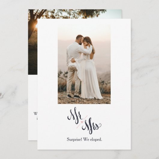 Minimalistische Mr & Mrs. We hebben de koninklijke Kaart (Voorkant / Achterkant)