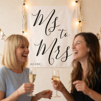 Minimalistische Ms tot Mrs Bruiloftfeest Foto Prop