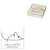 Minimalistische muis in lijnen rubberstempel (Gestempeld)