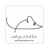 Minimalistische muis in lijnen rubberstempel (Afrduk)