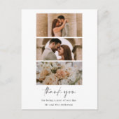 Minimalistische multi-foto bruiloft dank u briefkaart (Voorkant)