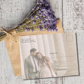 Minimalistische multi-foto bruiloft dank u briefkaart
