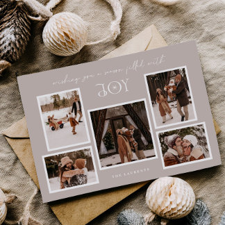 Minimalistische multi-foto-collage kerstkaart