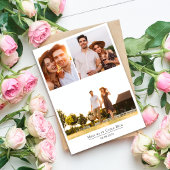 Minimalistische multi-fotohuwelijk save the date