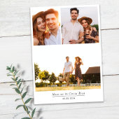 Minimalistische Multi Photo Bruiloft Save The Date