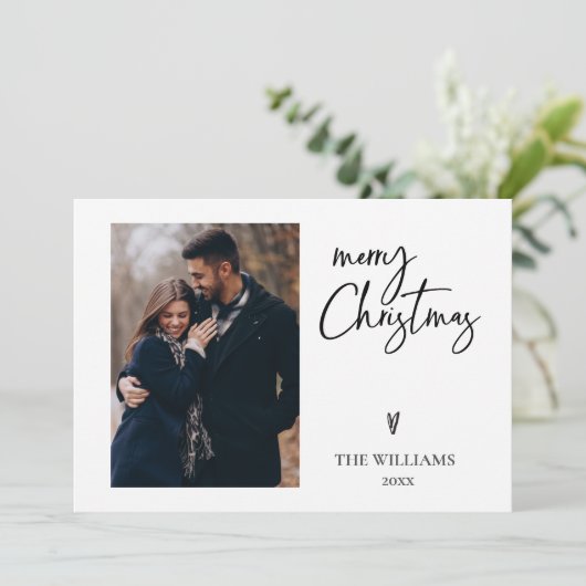 Minimalistische Multi Photo Elegant Vrolijk Kerstf (Staand voorkant)