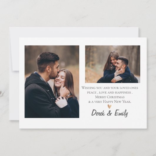 Minimalistische Multi Photo Elegant Vrolijk Kerstf (Achterkant)