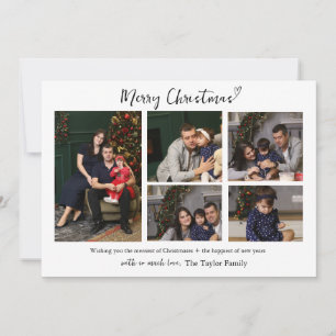 Minimalistische Multi Photo Family Christmas-Kaart Kaart