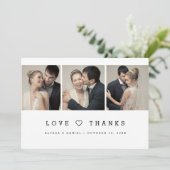 Minimalistische Multi-Photo Wedding liefde en beda Save The Date (Staand voorkant)