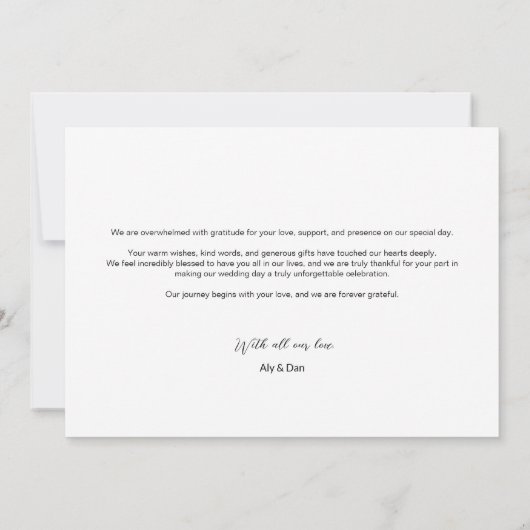Minimalistische Multi-Photo Wedding liefde en beda Save The Date (Achterkant)