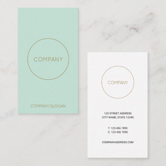  minimalistische munt visitekaartje (Voorkant / Achterkant)