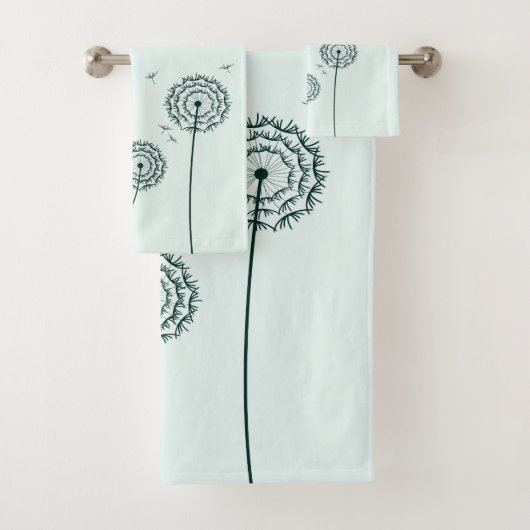 Minimalistische munt witte paardenbloem monogram b bad handdoek (Insitu)