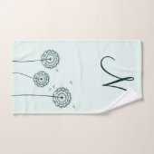 Minimalistische munt witte paardenbloem monogram b bad handdoek (Handdoek)