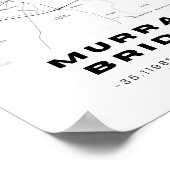 Minimalistische Murray Bridge-kaart met coördinate Poster (Hoek)