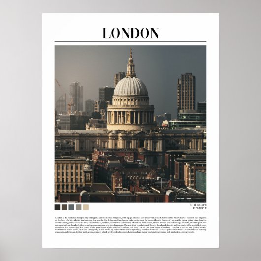 Minimalistische muur van Londen Poster (Voorkant)