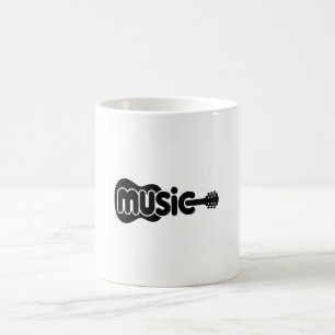 Minimalistische muziek gitaar mok