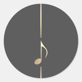 Minimalistische muziek gouden achtste noot Sticker