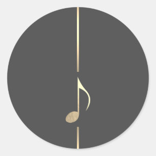 Minimalistische muziek gouden achtste noot Sticker